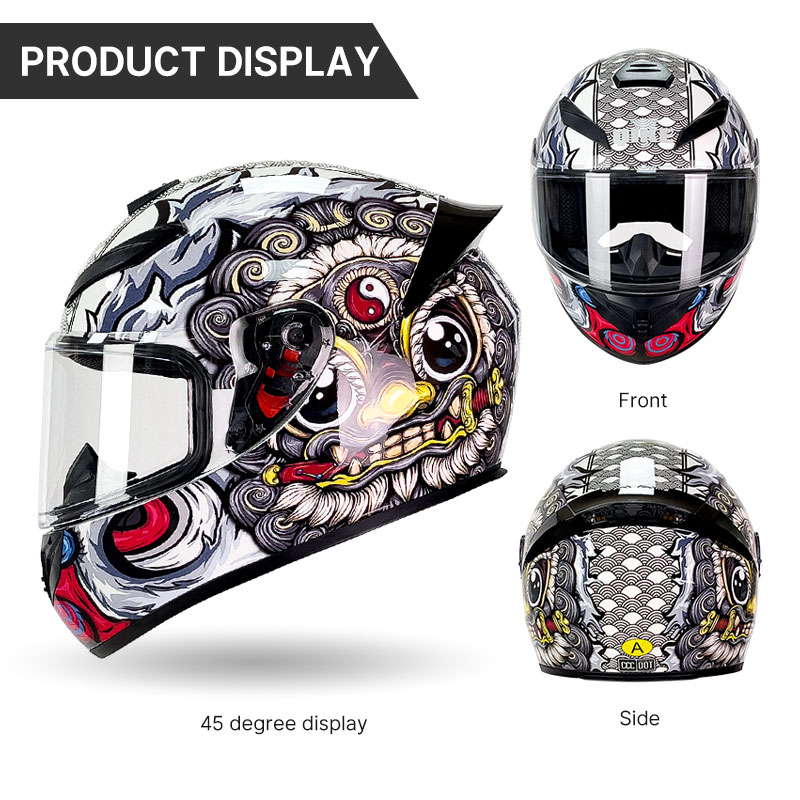 High-Definition Nezha Pattern  - Full Face Motorcycle Helmet With Bluetooth 评论和价格