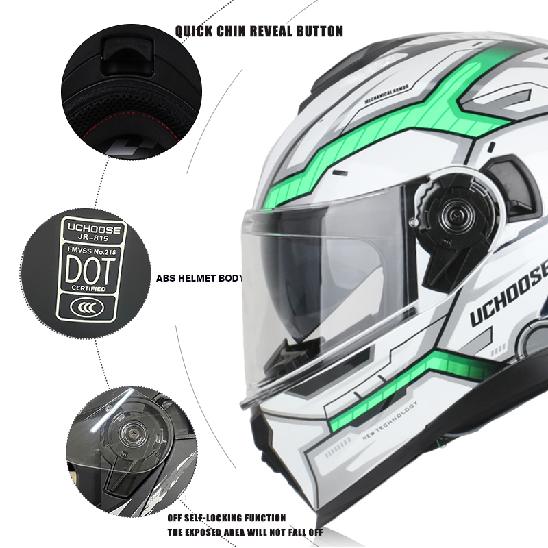 Uchoose modular motorcycle hel - Full Face Motorcycle Helmet With Bluetooth 评论和价格