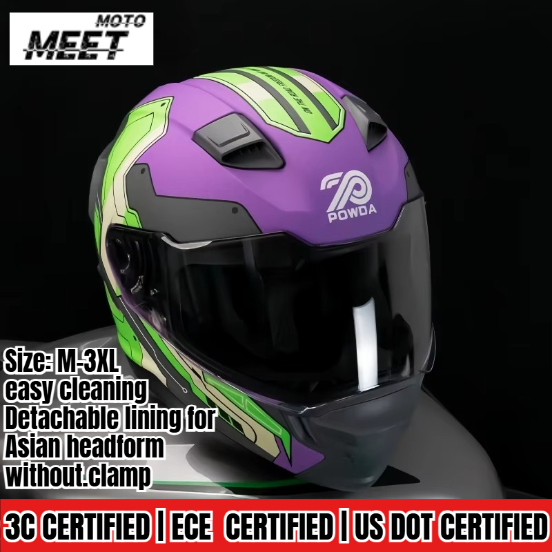 Unisex Full Face Motorcycle He - Dual Visor Motorcycle Racing Helmet 评论和价格