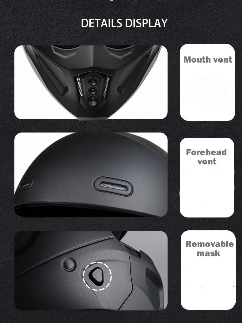Vintage Retro Motorcycle Helme - Full Face Motorcycle Helmet With Bluetooth 评论和价格